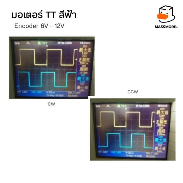 TT Motor Encoder มอเตอร์สีฟ้า พร้อมเซ็นเซอร์นับรอบความเร็ว - Image 8