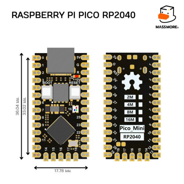 RP2040 Raspberry Pi Pico mini development board รองรับ Micro Python Arduino - Image 5