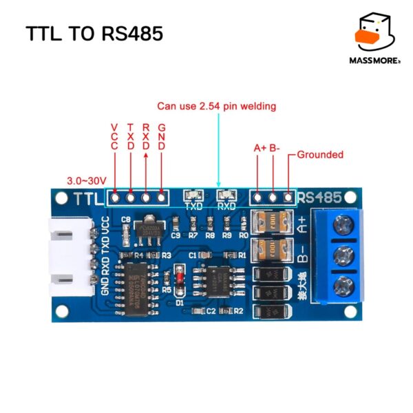 โมดูลแปลงสัญญาณ TTL to RS485 Serial UART DC3-24V - Image 5