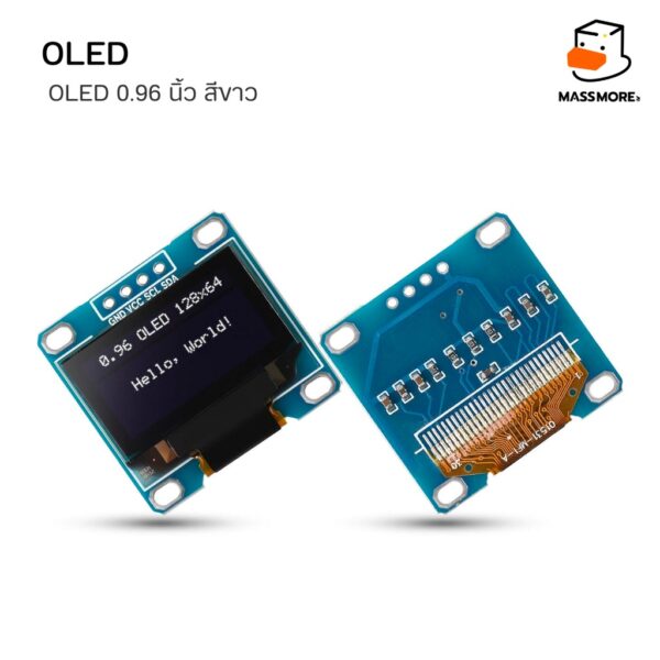 โมดูลหน้าจอ OLED ขนาด 0.91 0.96 นิ้ว I2C Display Module Driver SSD1306 12864 128x64 Pixel - Image 4