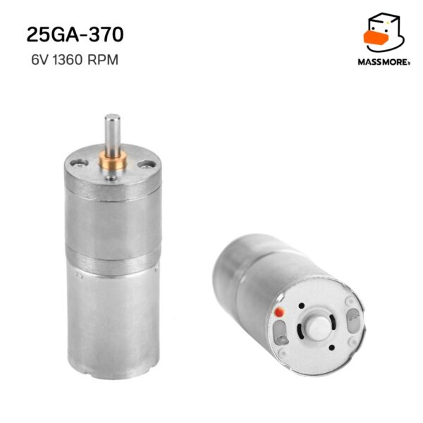 25GA-370 มอเตอร์แรงบิดสูง 25GA สีดำ 12V ความเร็วรอบ 4545RPM / 117RPM  มอเตอร์แรงปานกลาง สีเงิน 6V 1360RPM - Image 6