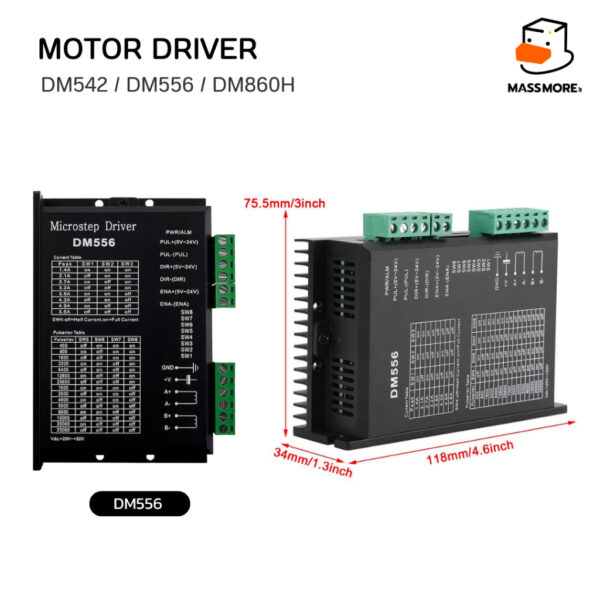 DM542 DM556 DM860H มีพัดลม ชุดขับมอเตอร์ Stepper Motor Driver Controller High power OptiDrive DM Series - Image 3