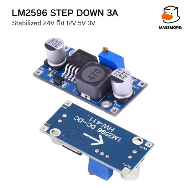 LM2596 XL401 โมดูลปรับลดแรงดัน Step Down LM2596 3A / XL4015 5A DC-to-DC Converter โมดูลลดแรงดันไฟ โมดูลแปลงไฟ - Image 4