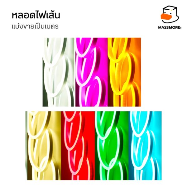หลอดไฟเส้น แบ่งขายเป็นเมตร 12V Neon Flexible Strip Light SMD 2835 LEDs - Image 4