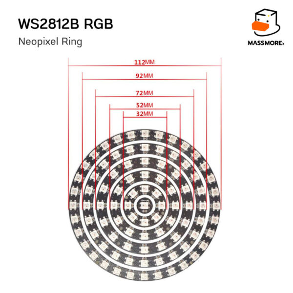 Neopixel Ring WS2812B RGB 5050SMD 1/8/12/16/24 pixel - Image 2