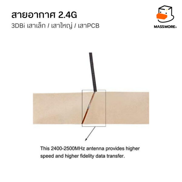 สายอากาศ 2.4GHz Antenna 3dbi WiFi Bluetooth ZigBee หัว SMA to IPEX Module เสาอากาศ - Image 6
