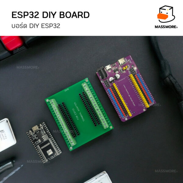 บอร์ดพัฒนา ESP32 Node32s ESP32S แบบลงชิพเอง บอร์ดขยายสีเขียว บอร์ดขยายสีม่วง สำหรับต่อพ่วง DIY - Image 8