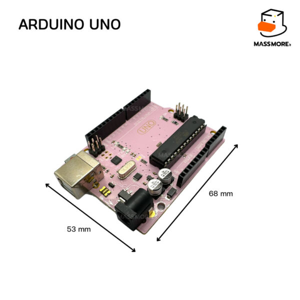 บอร์ด Arduino UNO แถมสาย USB atmega328p CH340G สีขาว หรือ สีชมพู UNO แบบ DIP ถอดเปลี่ยน IC ได้ - Image 2