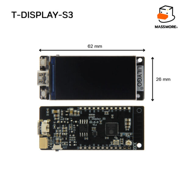 โมดูลหน้าจอ T-Display-S3 1.9 T-QT ESP32-S3 TDisplay AMOLED 1.91 ESP32 TTGO Lilygo LVGL Arduino พร้อมเคส หลายรุ่น - Image 2