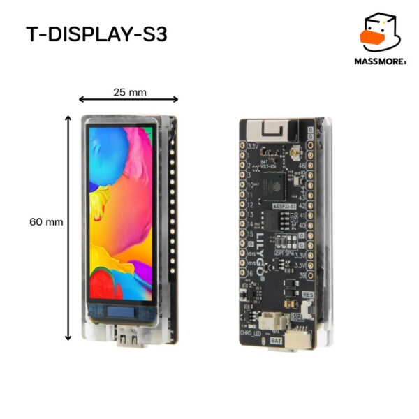 โมดูลหน้าจอ T-Display-S3 1.9 T-QT ESP32-S3 TDisplay AMOLED 1.91 ESP32 TTGO Lilygo LVGL Arduino พร้อมเคส หลายรุ่น - Image 6