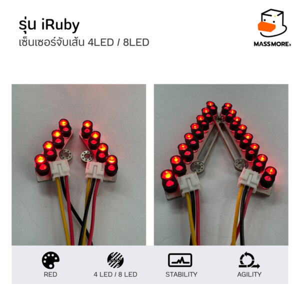 เซ็นเซอร์จับเส้น Sensor Line Follower รุ่น BEAM Ruby เซ็นเซอร์หุ่นยนต์วิ่งตามเส้น Phototransistor - Image 4