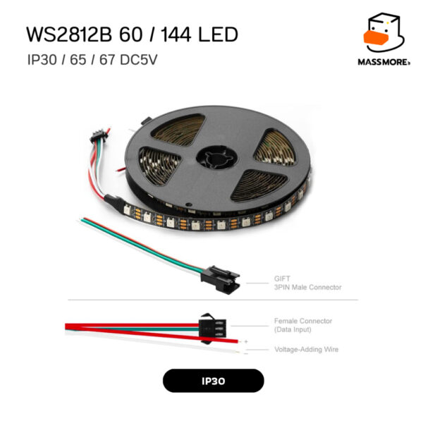 WS2812 WS2812B Neopixel หลอดแอลอีดี Led Strip RGB 5050SMD 60Pixels/m Pixel Strip IP30 IP65 IP67 - Image 5