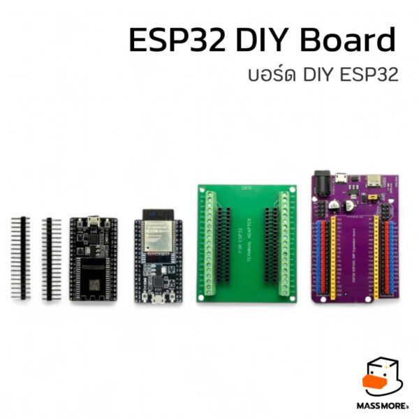 บอร์ดพัฒนา ESP32 Node32s ESP32S แบบลงชิพเอง บอร์ดขยายสีเขียว บอร์ดขยายสีม่วง สำหรับต่อพ่วง DIY