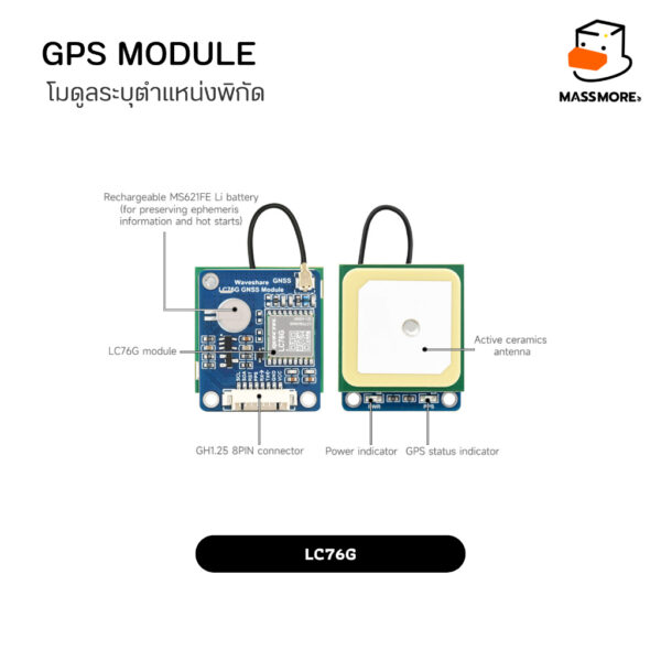 NEO-6M NEO-7M  ATGM336H LC76G GPS Module โมดูลระบุตำแหน่งพิกัด พร้อมสายอากาศ - Image 8