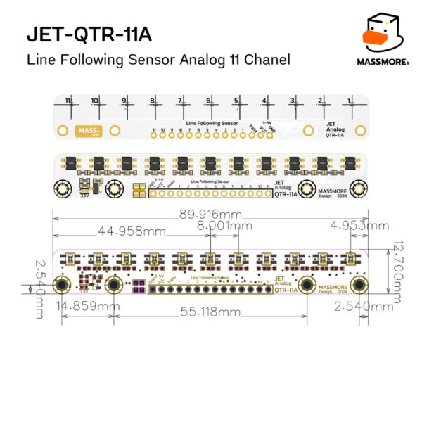 เซ็นเซอร์จับเส้น รุ่น JET ชิพแท้ QRE1113 QTR-8 QTR-11 Infrared Fast Line Follower Sensor Robot - Image 3